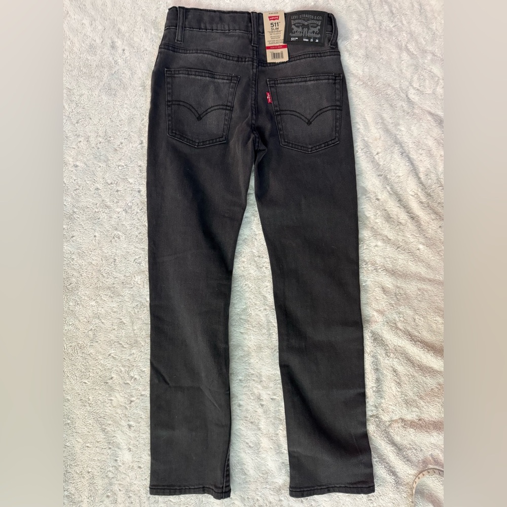 NWT- LEVIS boys 511- SLIM FIT JEAN SLIM FROM HIP TO ANKLE in FADED BLACK - Picture 3 of 12